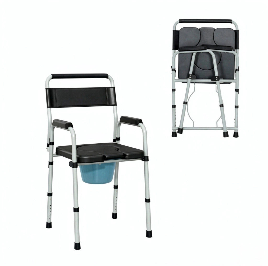 Sedia comoda pieghevole 52;5x46x81;597 cm in acciaio nero; 7 altezze