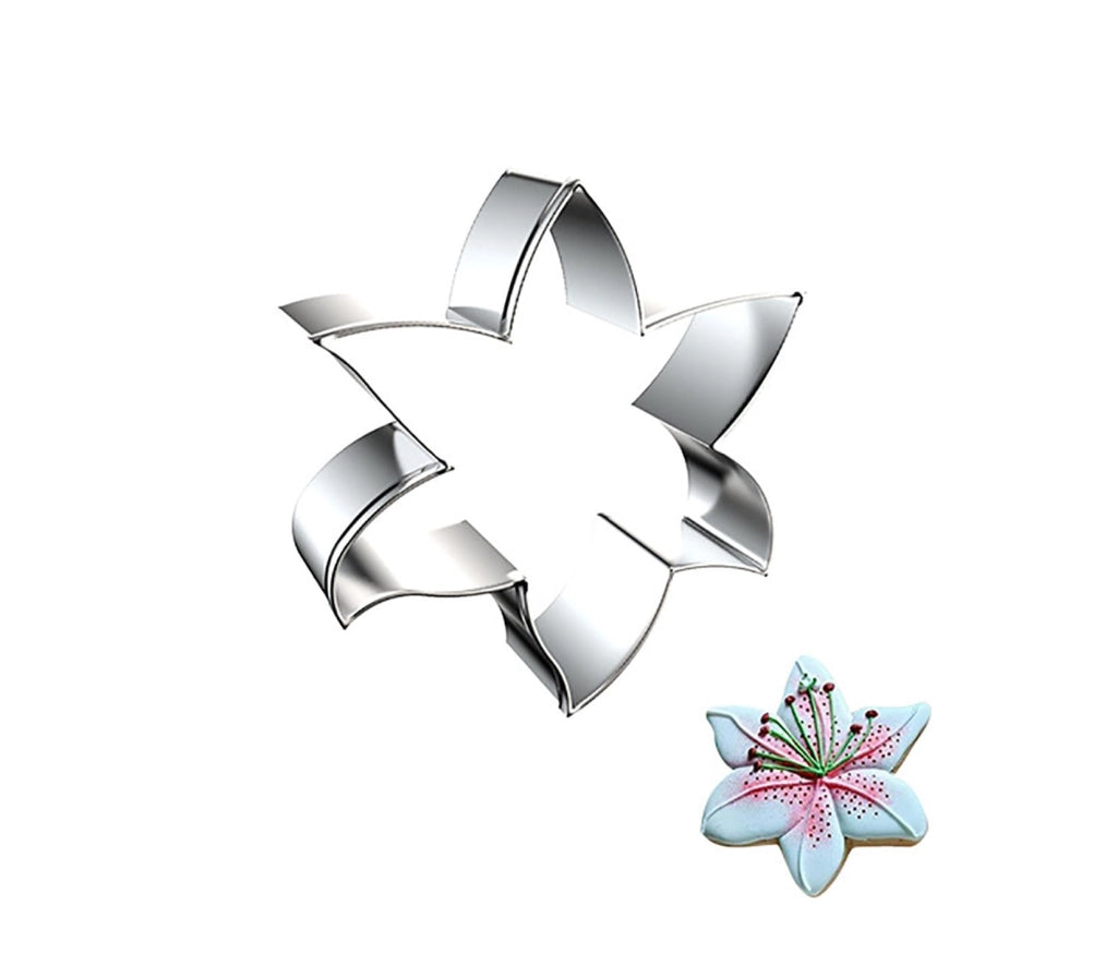 Stampini per biscotti a forma di fiori, in acciaio inossidabile, 6,5 cm, color argento