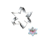 Stampini per biscotti a forma di fiori, in acciaio inossidabile, 6,5 cm, color argento