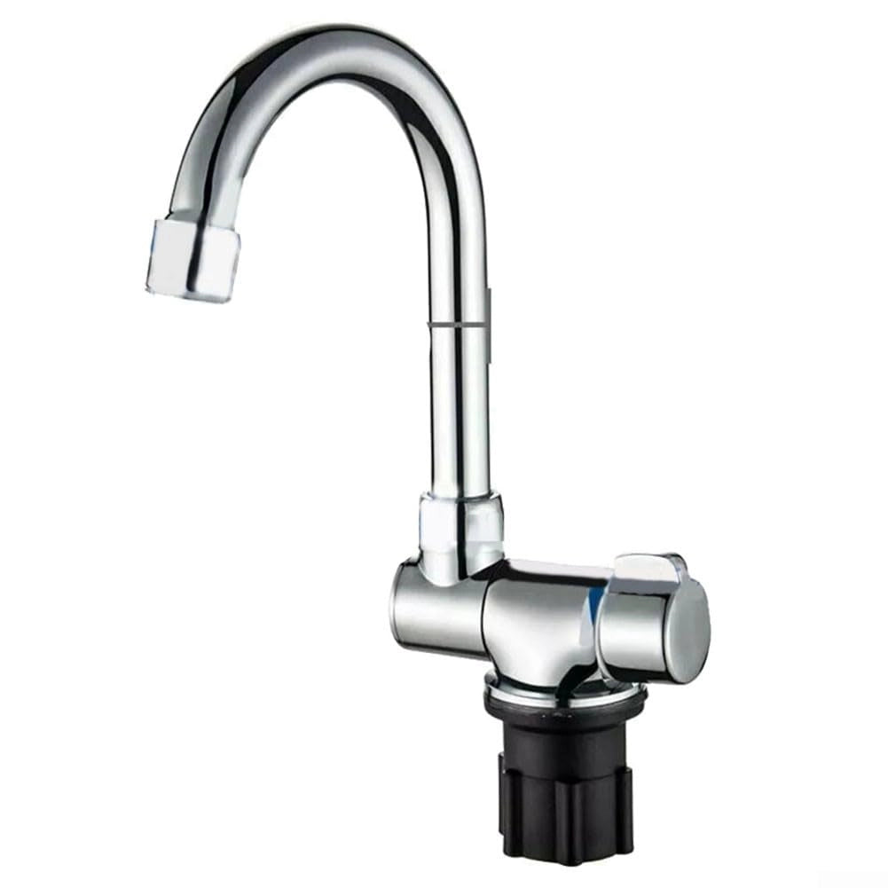 Rubinetto pieghevole per acqua calda e fredda, rotazione a 360°, ideale per camper
