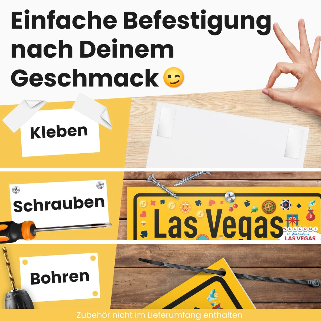 Targa in plastica per Las Vegas, dimensioni 30x20 cm – Idea regalo per un addio