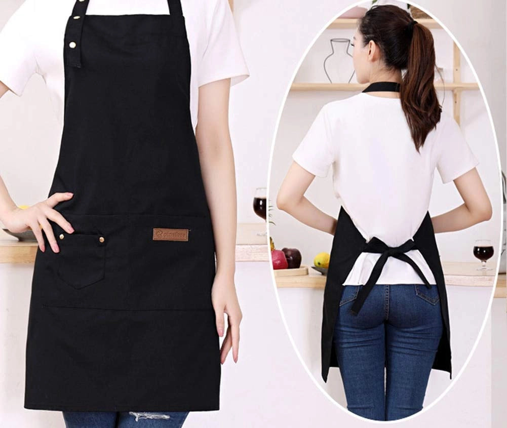 Grembiule in tela di cotone con tasche, regolabile, colore 3