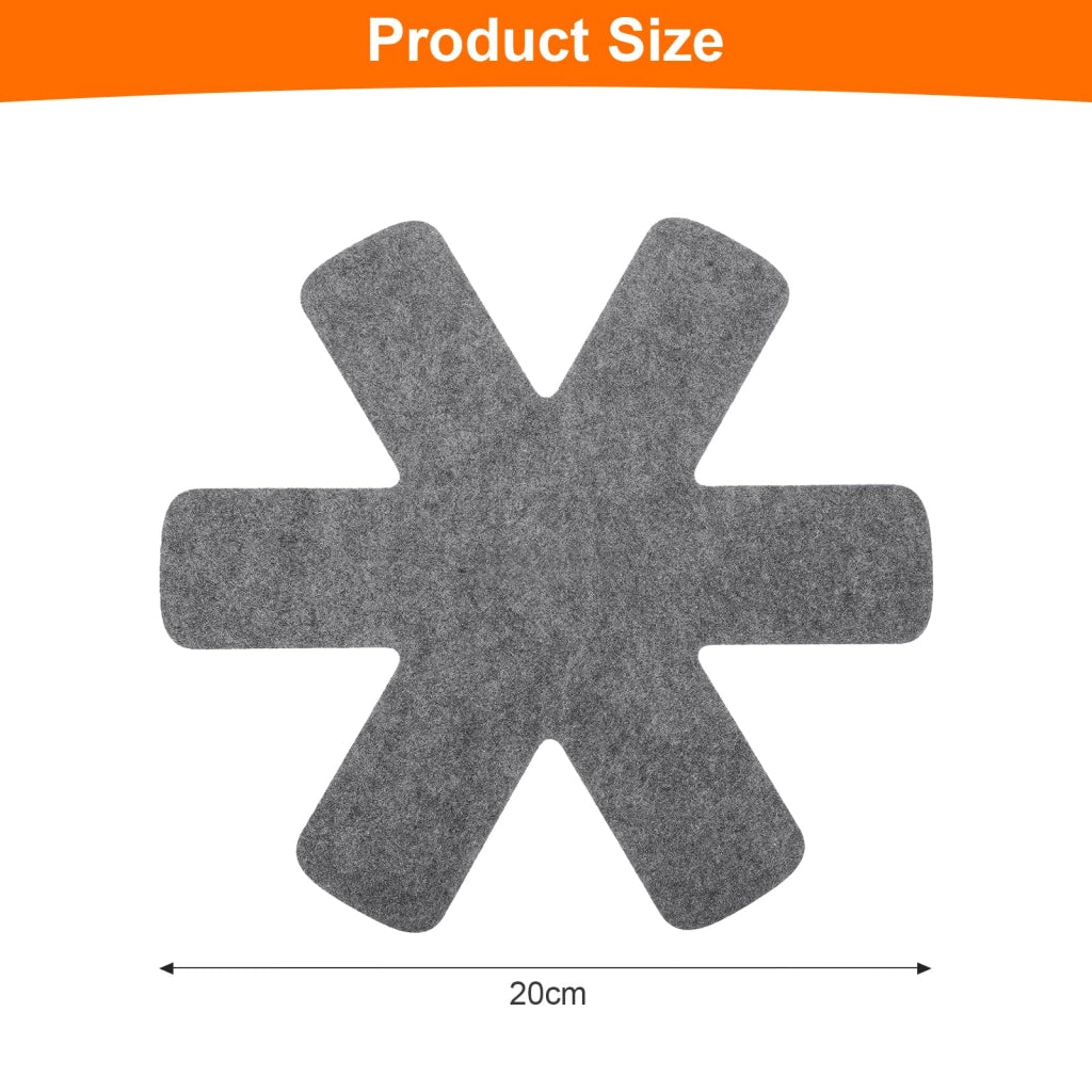 Set di 10 protezioni in feltro per pentole, antiscivolo, 20 cm, colore grigio