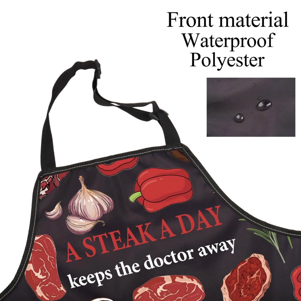 Grembiuli per gli amanti della carne, grembiuli da barbecue con tasche
