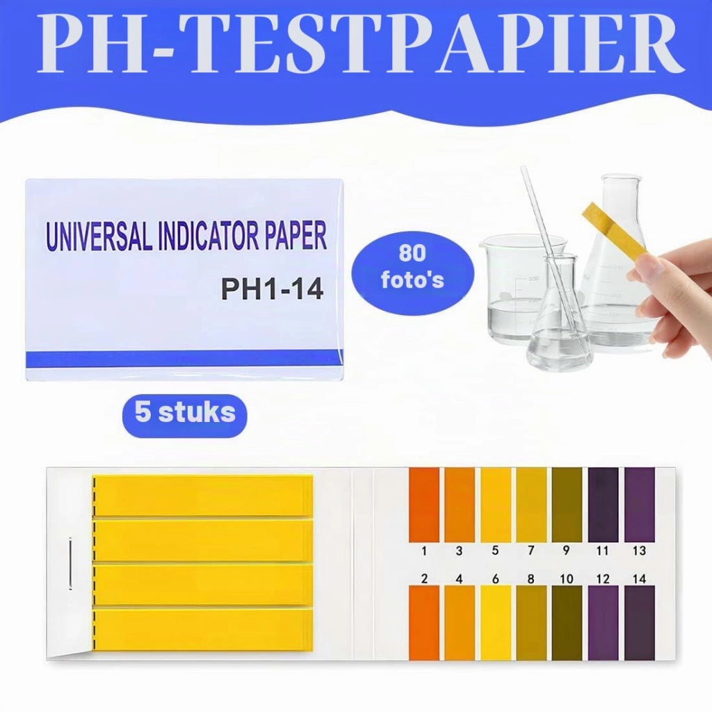 Strisce reattive per pH, 400 pezzi, campo di misura 1–14, ideali per testare molte sostanze comuni di uso quotidiano, cartina indicatrice per succo di limone, sapone per umidità, ecc. (5 x 80 pezzi)