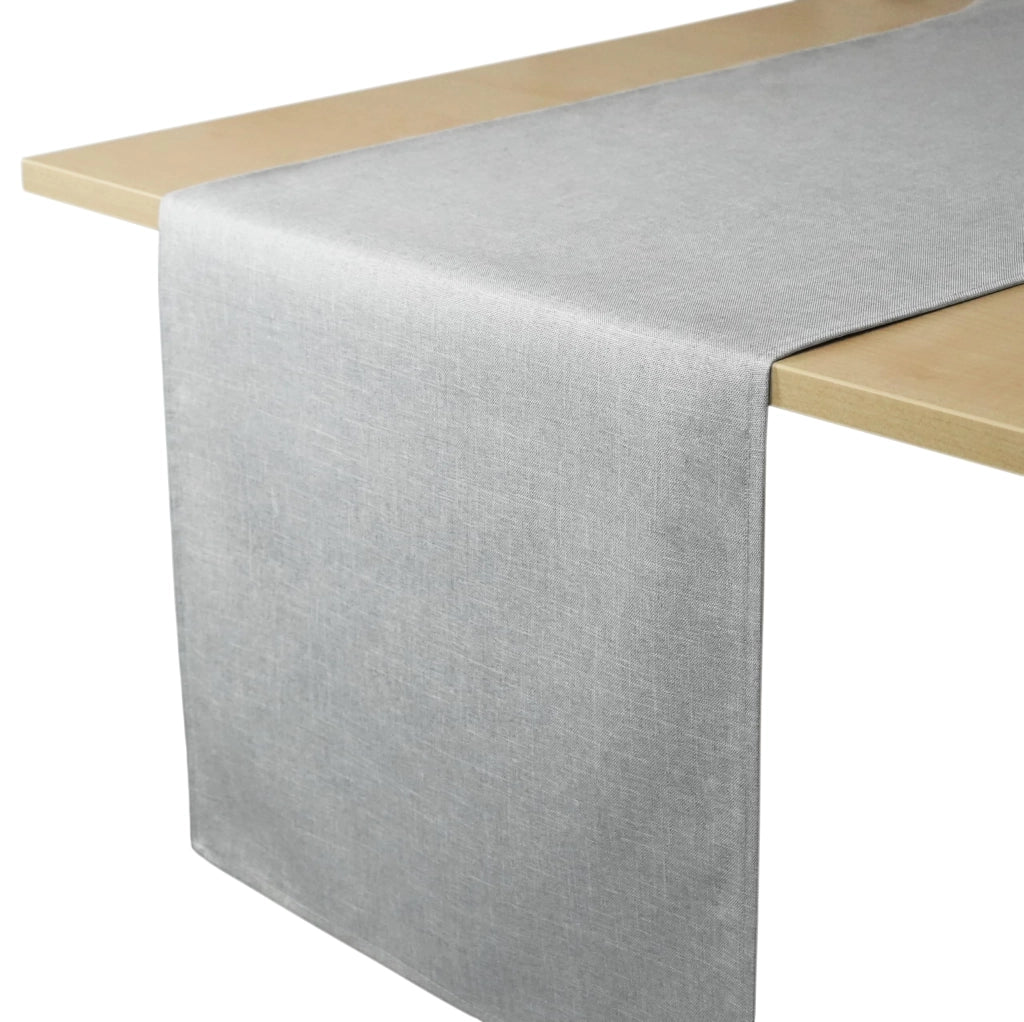 Tavolino Tafelloper, aspetto lino, idrorepellente, 40x220 cm, grigio