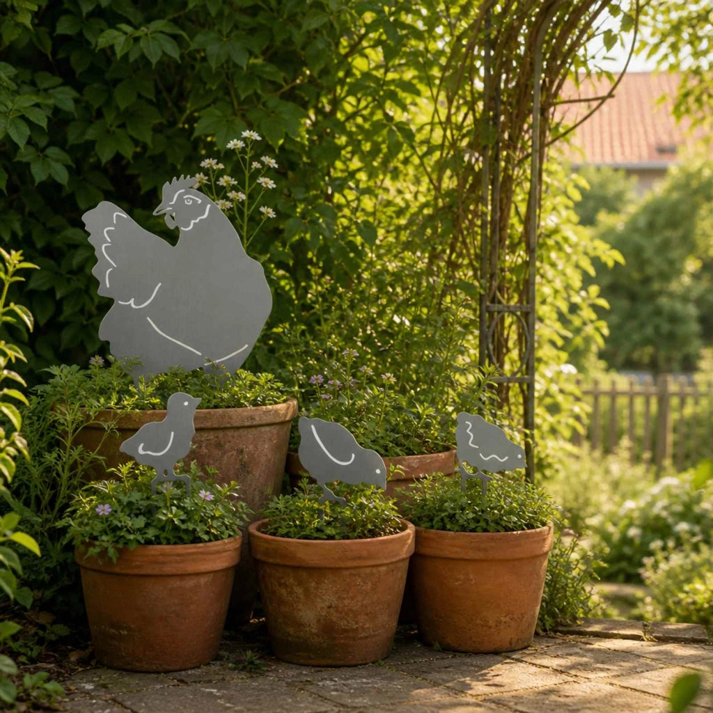 Palo da Giardino Set da 4 47,5 x 30 cm Acciaio zincato Argento 8014386