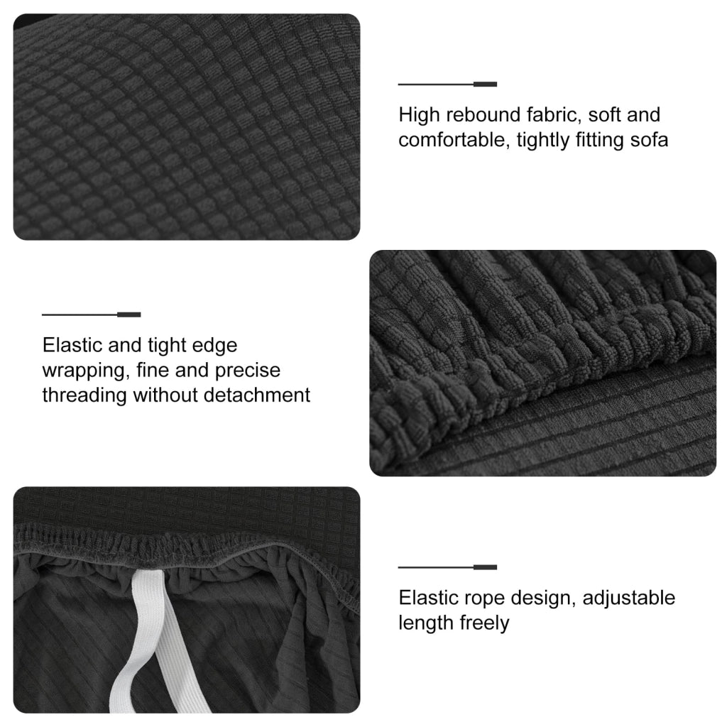 Copertura elasticizzata per poltrona relax, set da 4 pezzi con tasche, colore nero