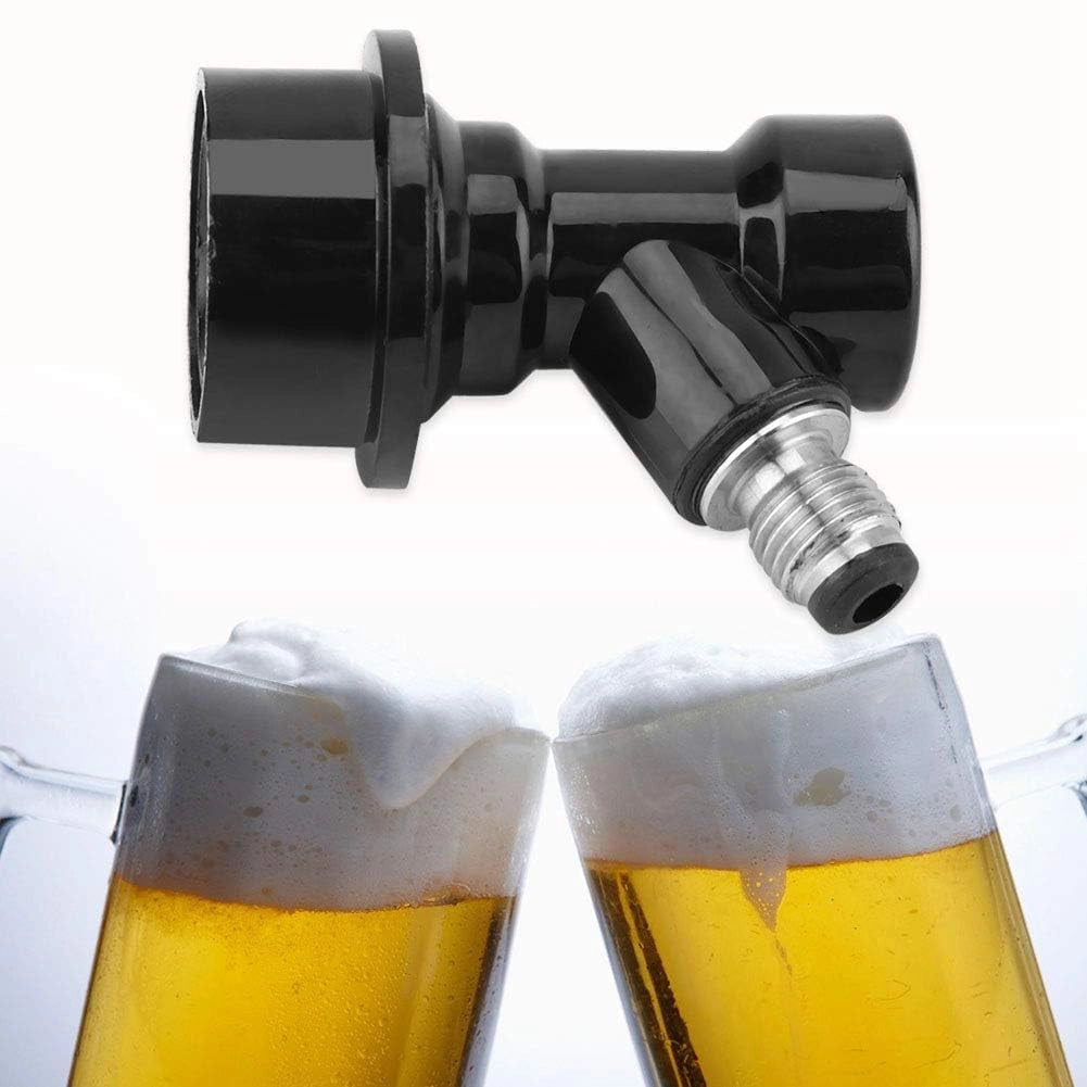 Set di 2 connettori a sgancio rapido per birra, attacco a tubo da 1/4 di pollice, colore nero