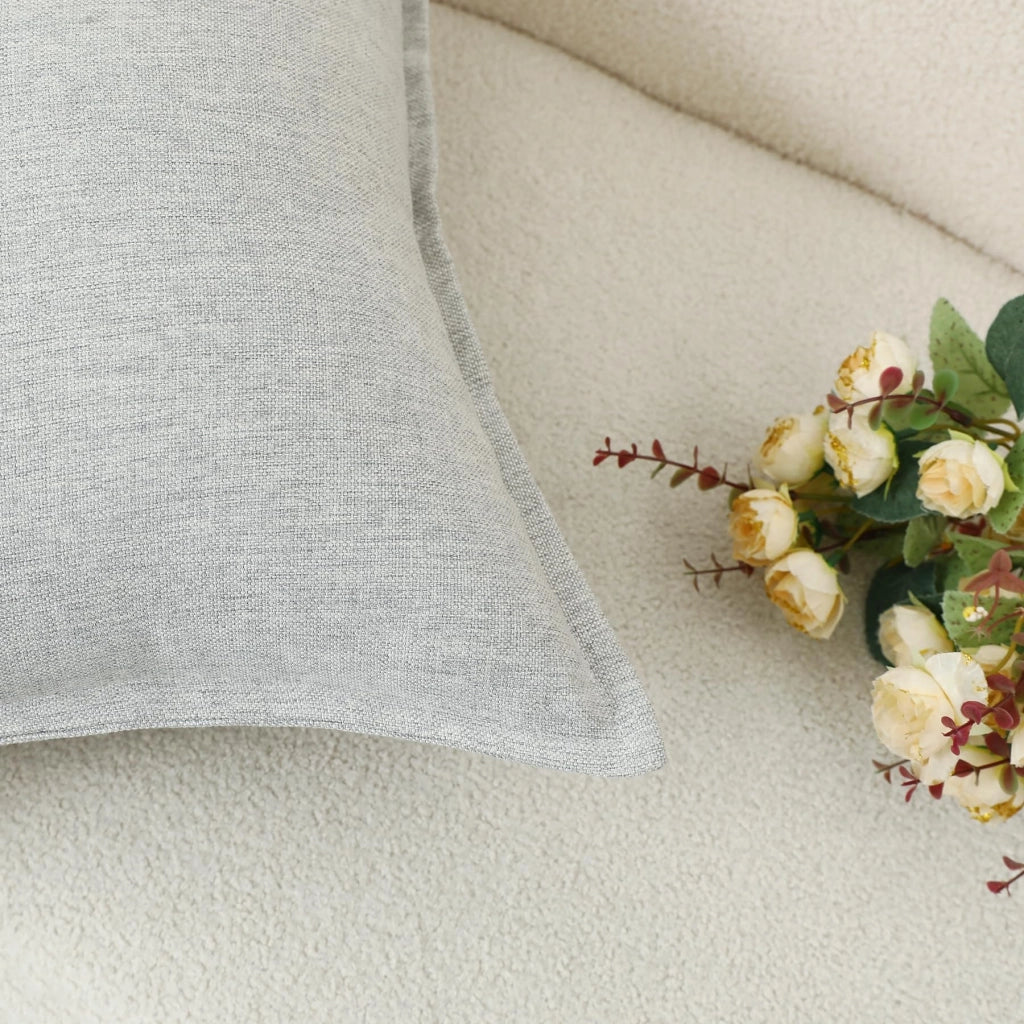 Set di 2 federe in lino, 45x45 cm, colore grigio