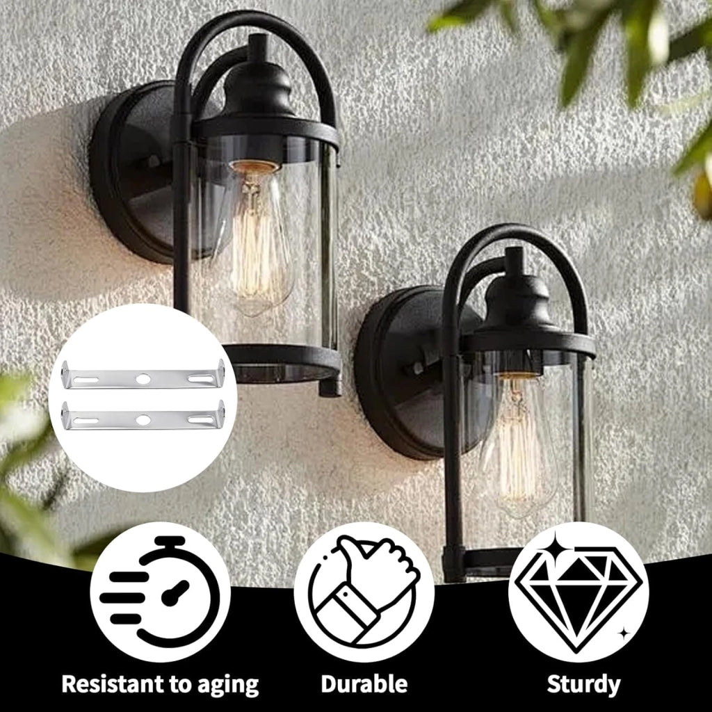 Kit di supporti per lampade a soffitto, 8 pezzi, metallo, colore argento