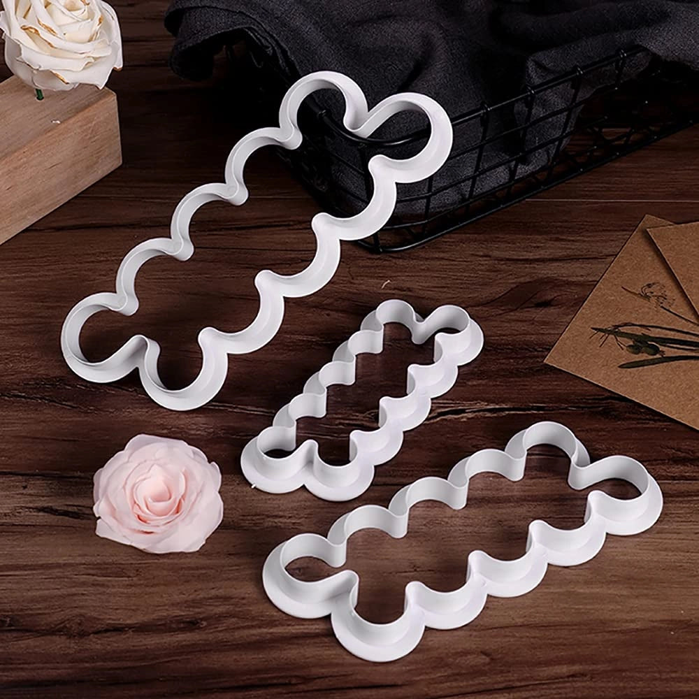 Set di 9 formine a fiore, 3 dimensioni, utensile per fondant