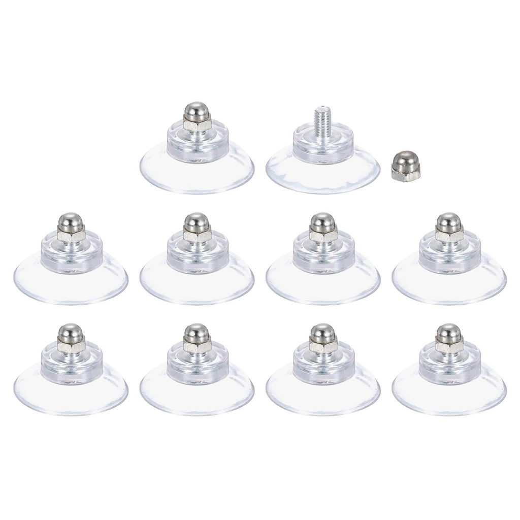Bocchette per vetro, 10 pezzi, 34 mm, trasparenti, con vite M5