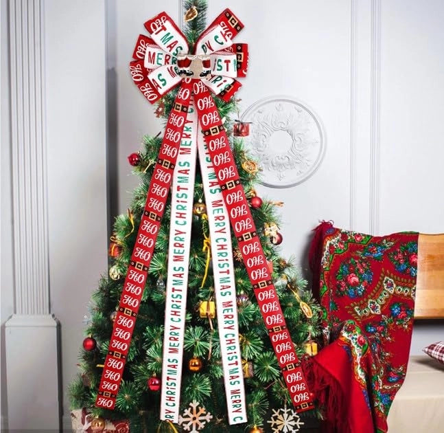 Nastro decorativo per albero di Natale, rosso, 139 cm, 1 pezzo, per decorazioni fai-da-te
