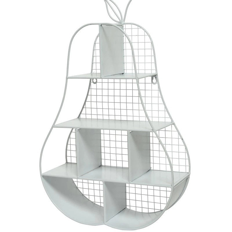 Libreria decorativa in metallo a forma di pera bianca 40 × 15 × H65 cm
