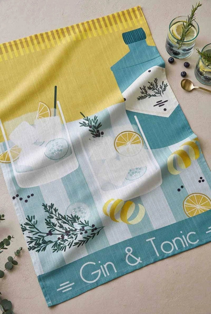 Strofinaccio da cucina "Gin Tonic", 50 x 75 cm, misto cotone e lino