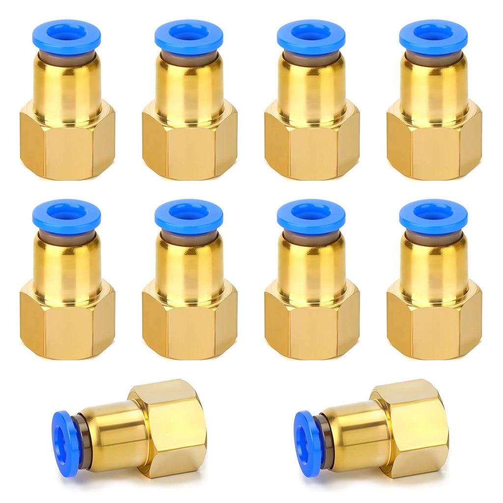Connettore diritto da 6 mm x 1/8" BSP, confezione da 10 pezzi, sistema di collegamento a pressione