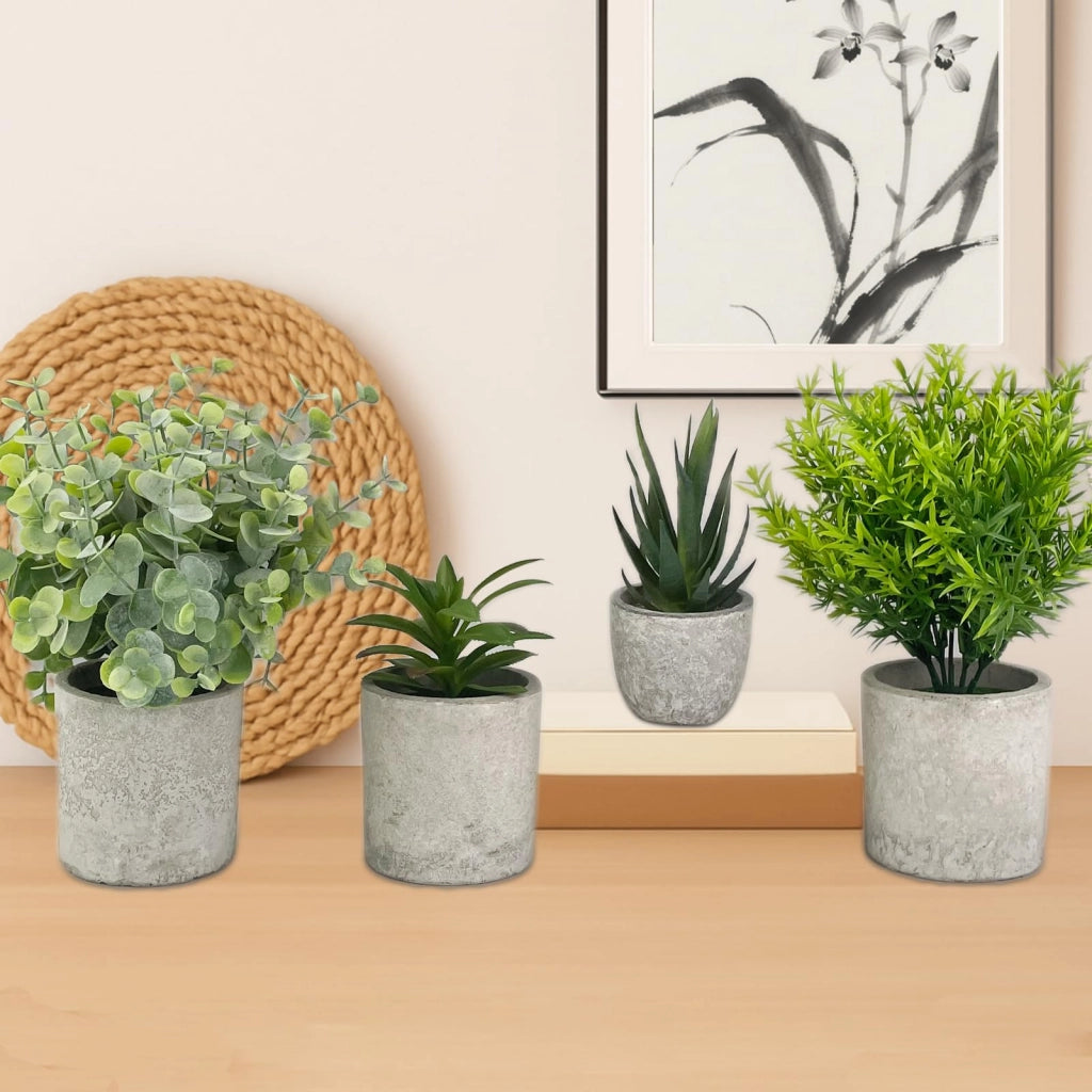 Set di 5 mini piante artificiali, tra cui succulente, agave e aloe, ideali per la decorazione