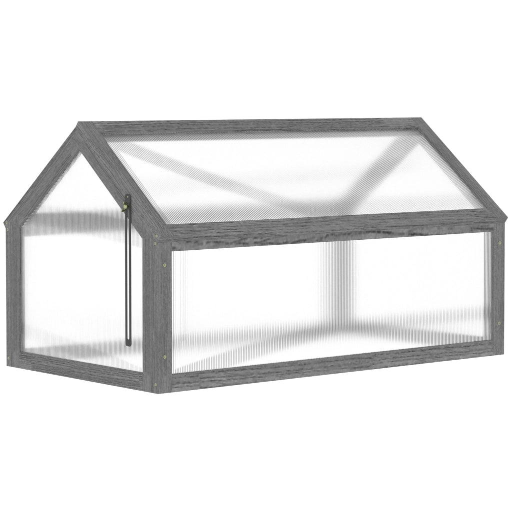 Mini serra da giardino in legno grigio 90 x 52 x 49,5 cm