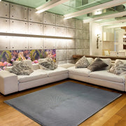 Tappeto in vinile intrecciato, grigio, 170x220 cm, per interni