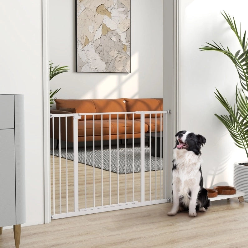Cancello di sicurezza per porta e scale 76-107 x 76 cm metallo bianco, senza foratura