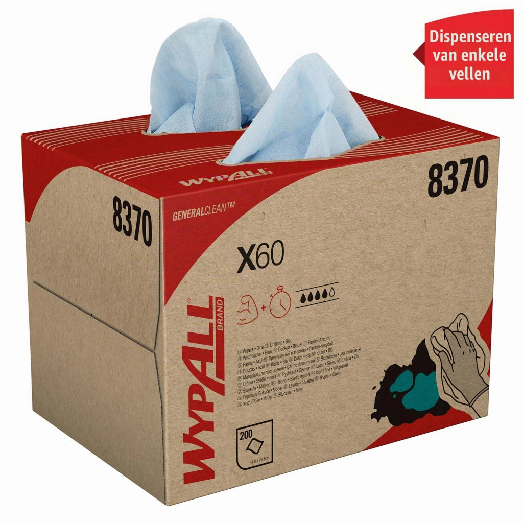 Salviette detergenti, 200 pezzi, colore blu, confezione dispenser