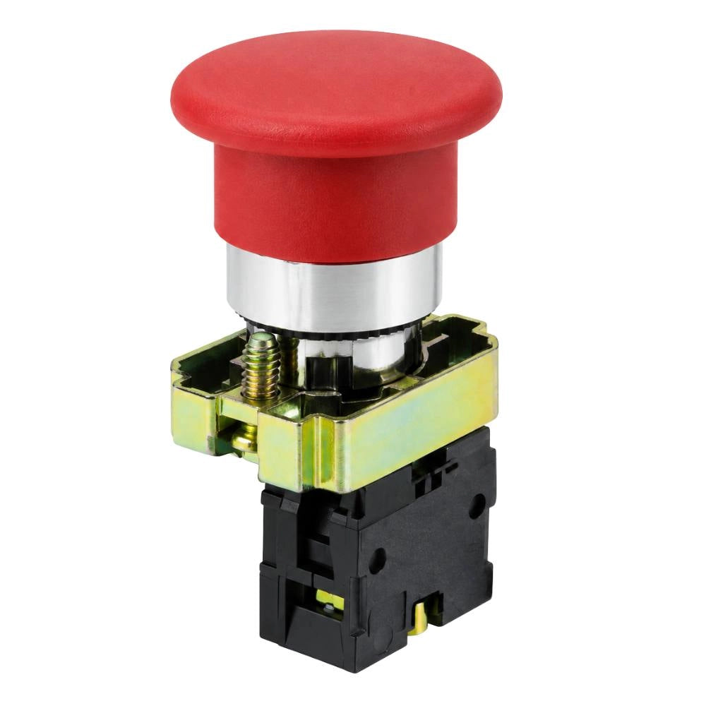 Chint 575800 np2-bc4 pulsante metallico a fungo ad impulso ø40 mm rosso iec/en 60947-5-1 ip40 foro installazione Ø2...