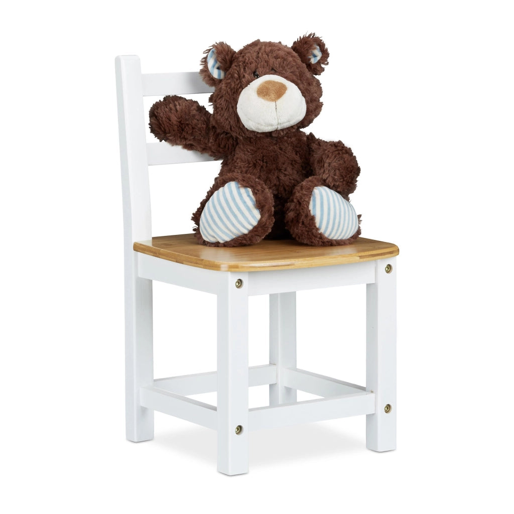 Seggiolino per bambini in bambù, bianco/naturale, dimensioni approssimative: 50 x 28,5 x 28 cm