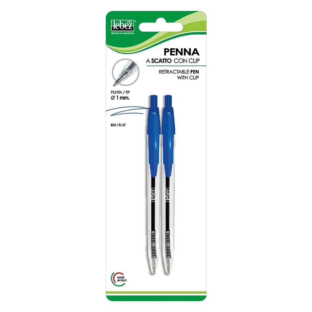 PENNA A SCATTO CON CLIP inchiostro blu