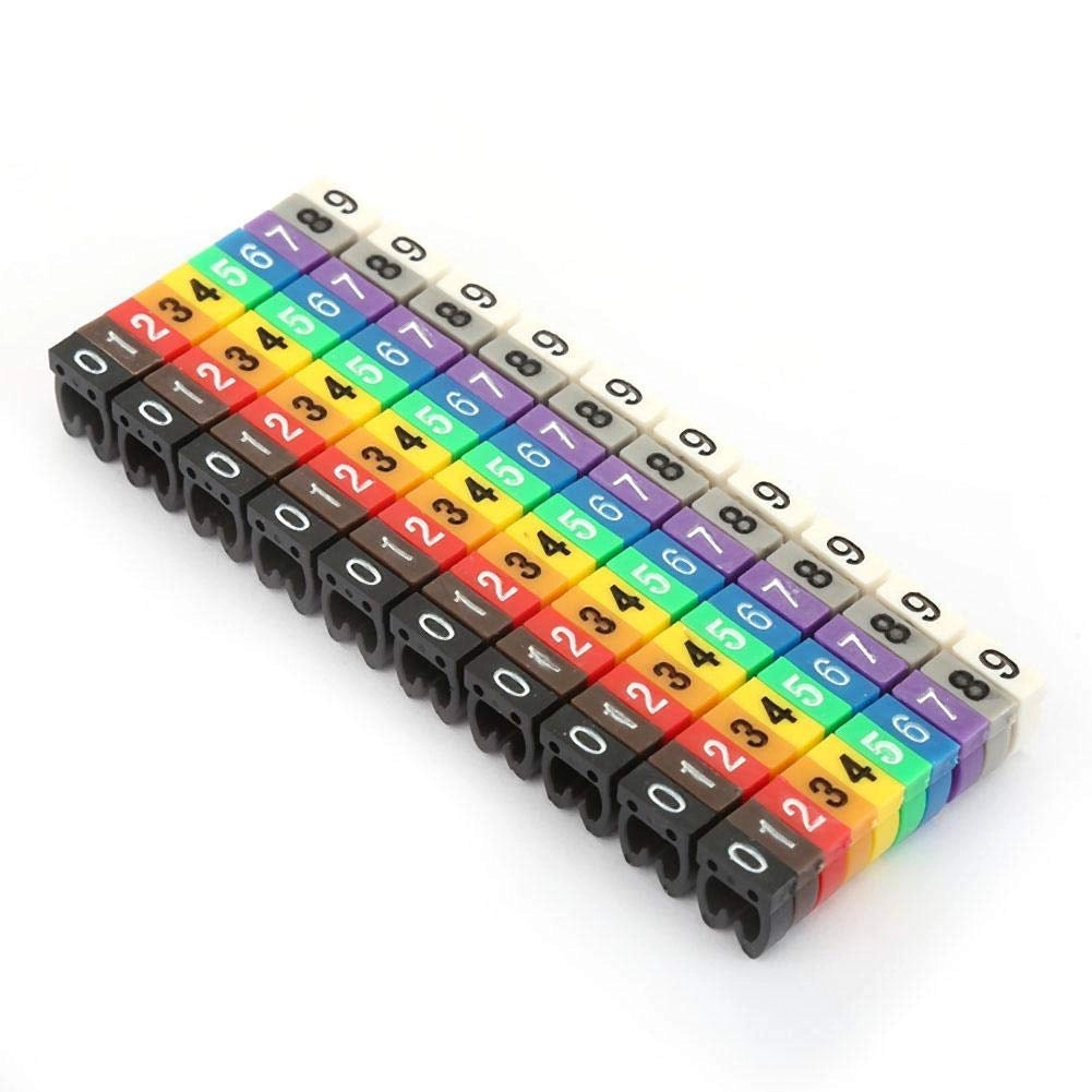 Etichette per cavi, 100 pezzi, 4 mm, colorate, in plastica, per cavi