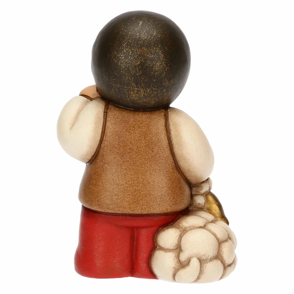 Figurina per presepe: bambino con lanterna, Vetroceramica, 4,5x3,4x6,5 cm