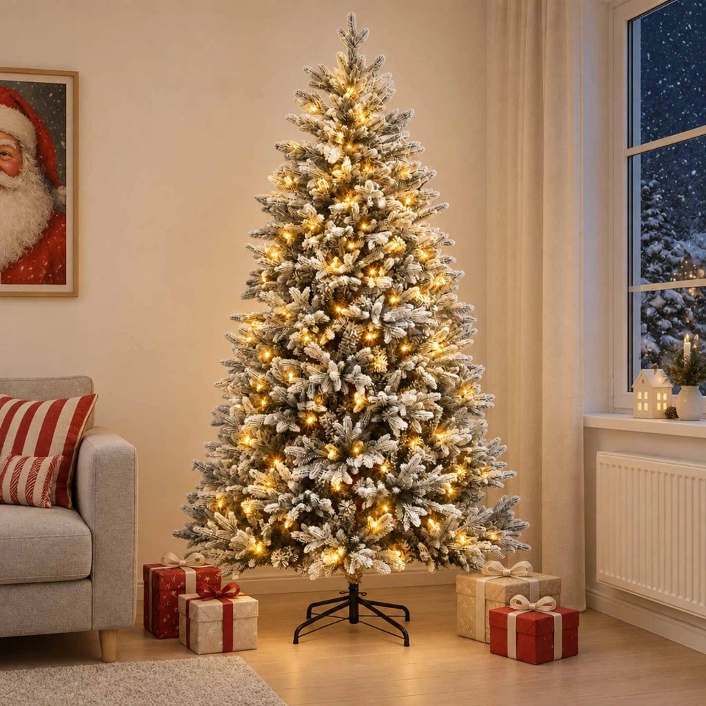 Albero di Natale Artificiale con Rami Pieghevoli 210 cm 300 LED 3466312