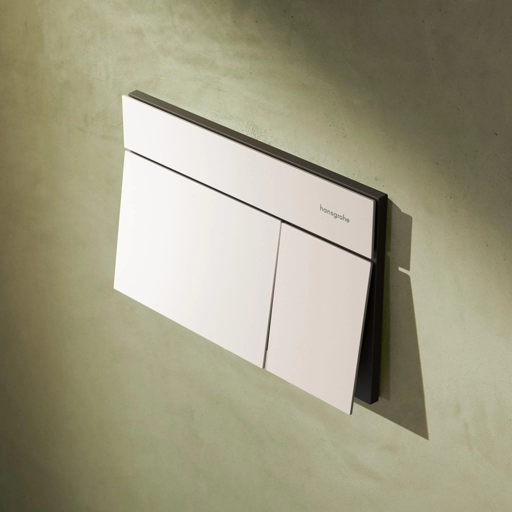 Pulsante per WC in metallo, a doppio scarico, finitura opaca bianca, compatibile con iFrame