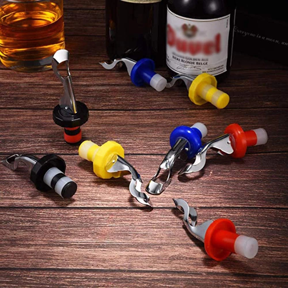 Set di 4 tappi sottovuoto per vino con leva, riutilizzabili