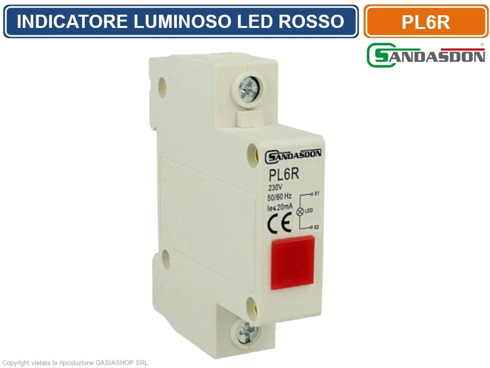 SANDASDON INDICATORE LUMINOSO LED SU GUIDA DIN 1 MODULO PER PRESENZA TENSIONE SPIA DI SEGNALAZIONE VERDE GIALLO ROSSO BLU BIANCO - Colore Struttura:Verde