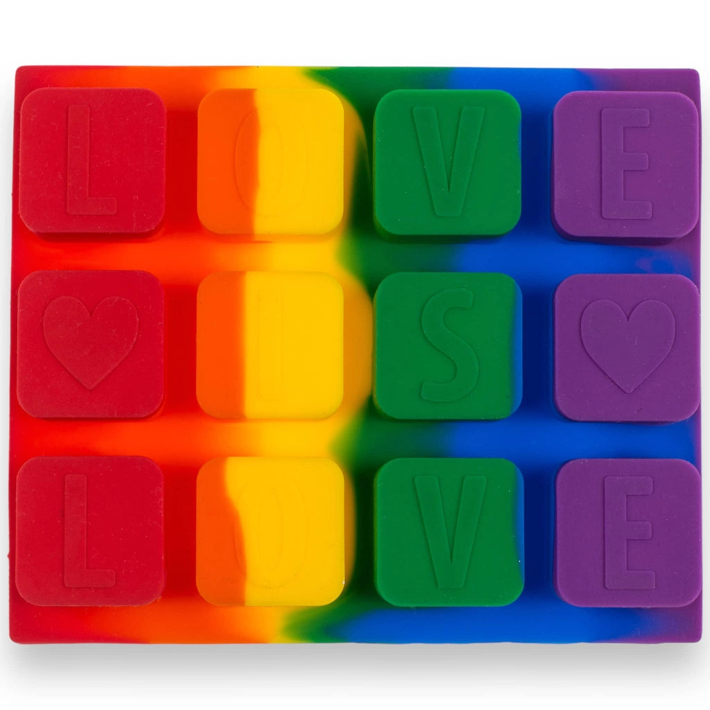 Stampo per cubetti di ghiaccio in silicone arcobaleno per 12 cubetti – circa 17 x 14 x 2 cm