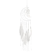 Portacharm con piume, tessuto a mano, bianco, 1 pezzo