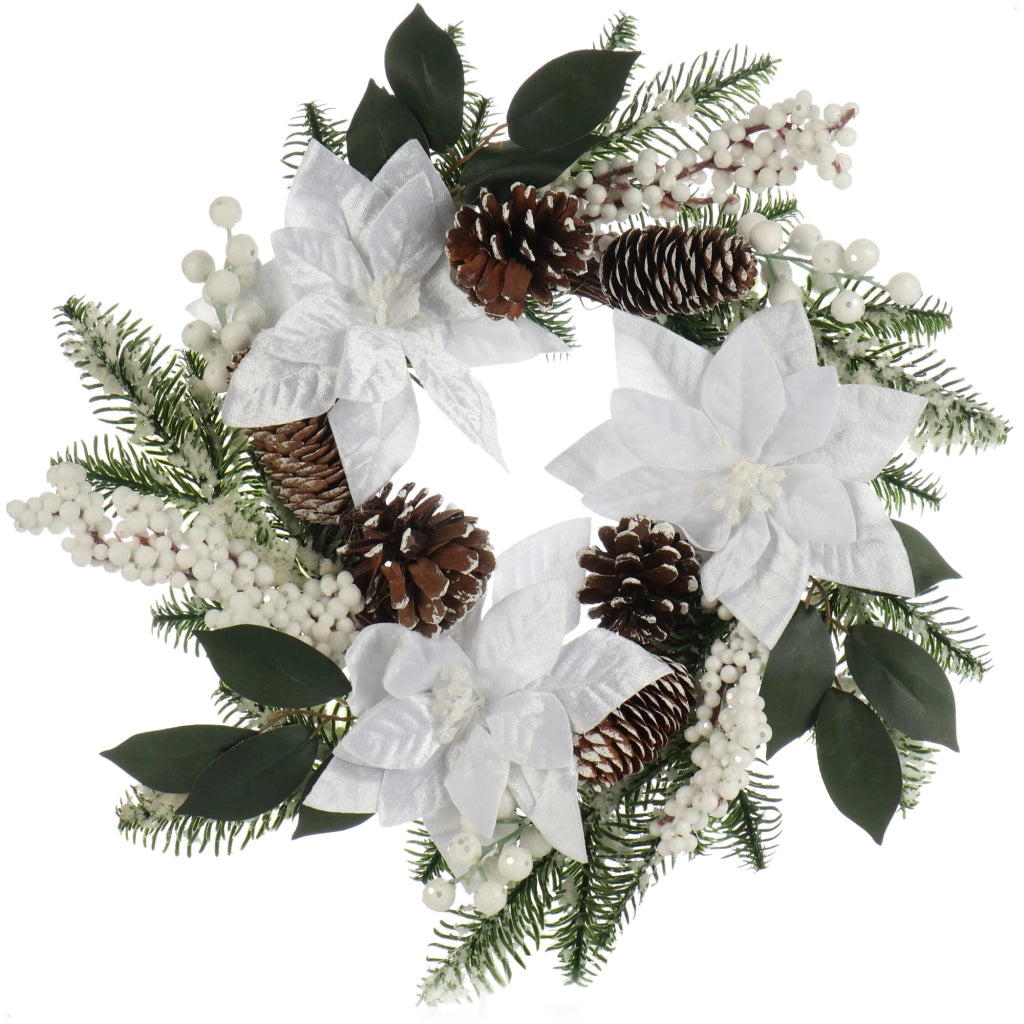 dell'Avvento con grandi fiori e glitter, diametro 40 cm, in plastica