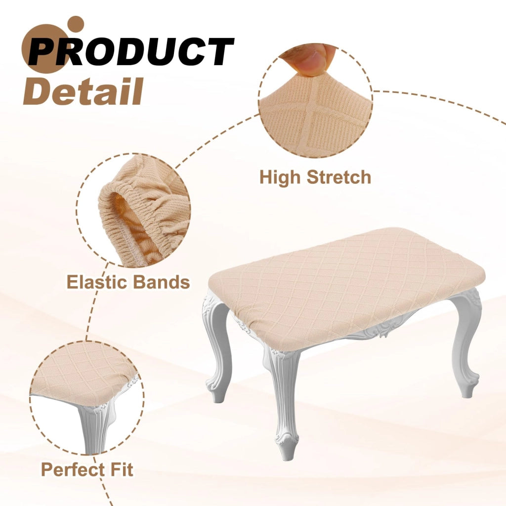 Copridivani rettangolari, confezione da 2, dimensioni 16x12 pollici, elasticizzati, color beige