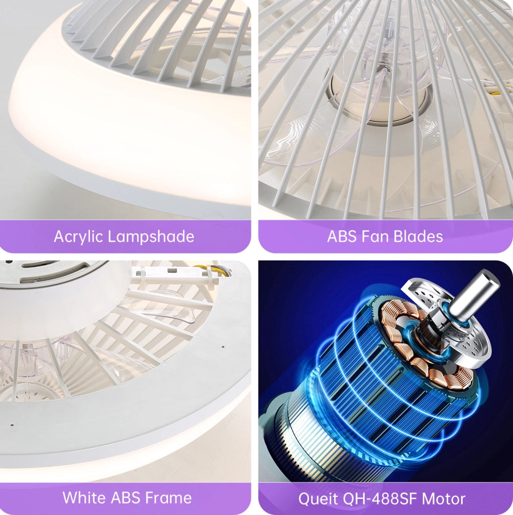 Ventilatore da soffitto 38 cm con luce LED RGB e telecomando