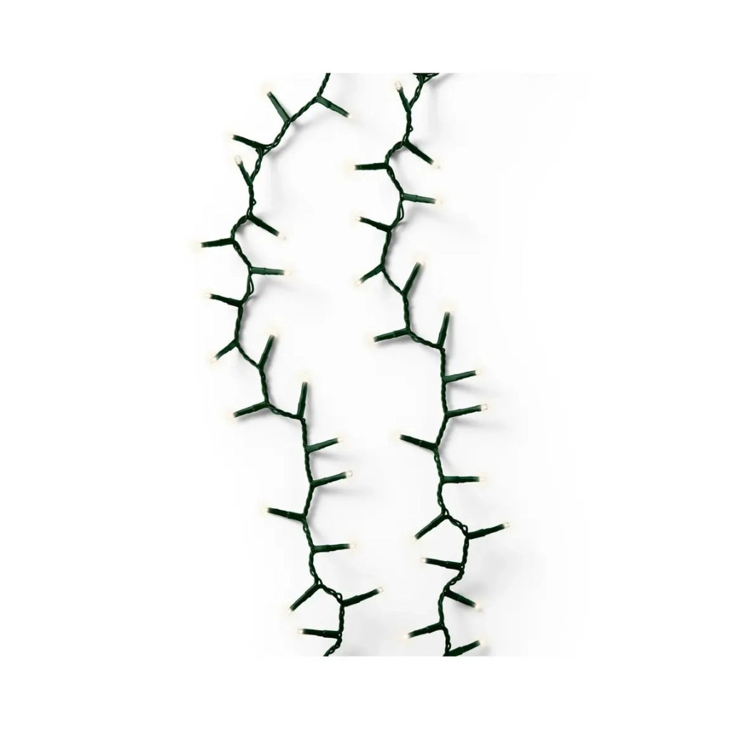 Catena luminosa LED Compact Light verde e bianco caldo da esterno 60 m