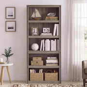 Libreria Aperta a 5 Ripiani 180 cm in MDF, Ripiani Regolabili in Altezza, con Kit di Fissaggio Antiribaltamento per Salotto e Ufficio
