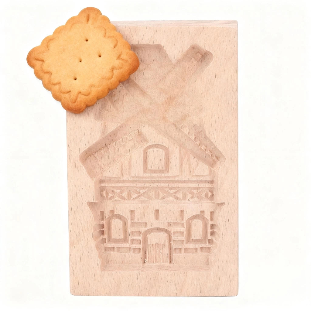 Stampo per biscotti a forma di mulino a vento, in legno di faggio, confezione singola