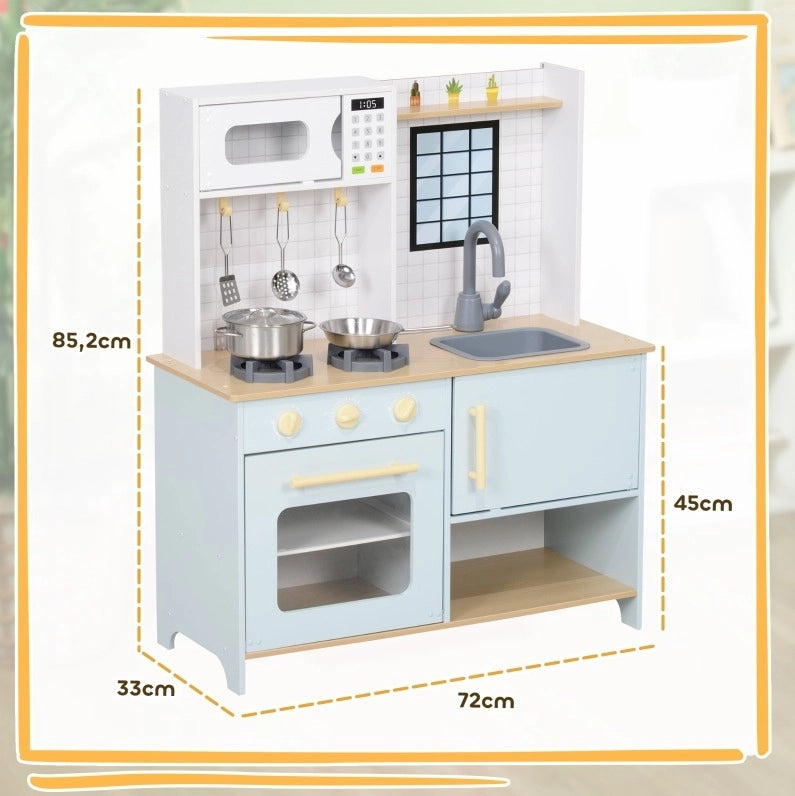 CUCINA giocattolo per bambini 72 x 33 x 85,2 cm blu con accessori