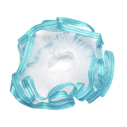 Copertura per candela in tulle, 12x9 cm, color turchese, con nastro in raso