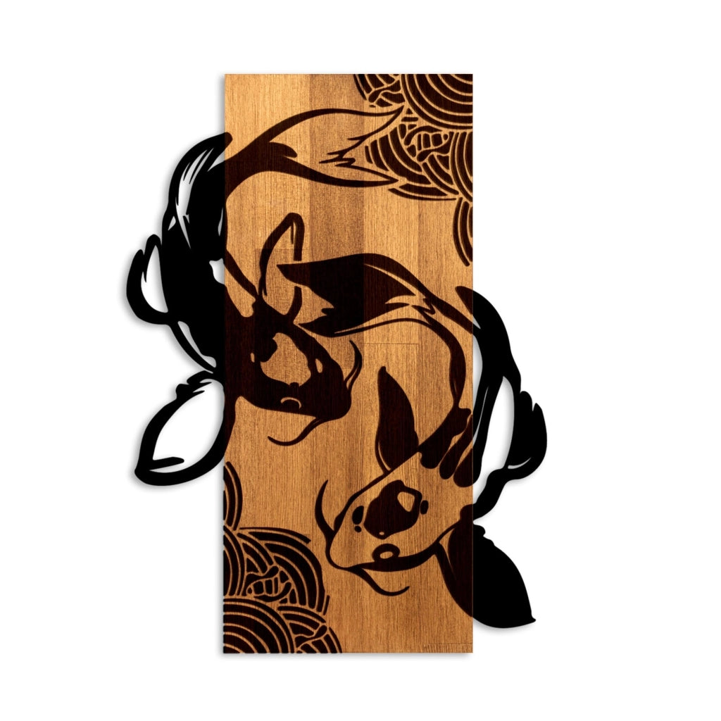 Accessorio in legno per bastone, noce/nero, 43x58x3 cm