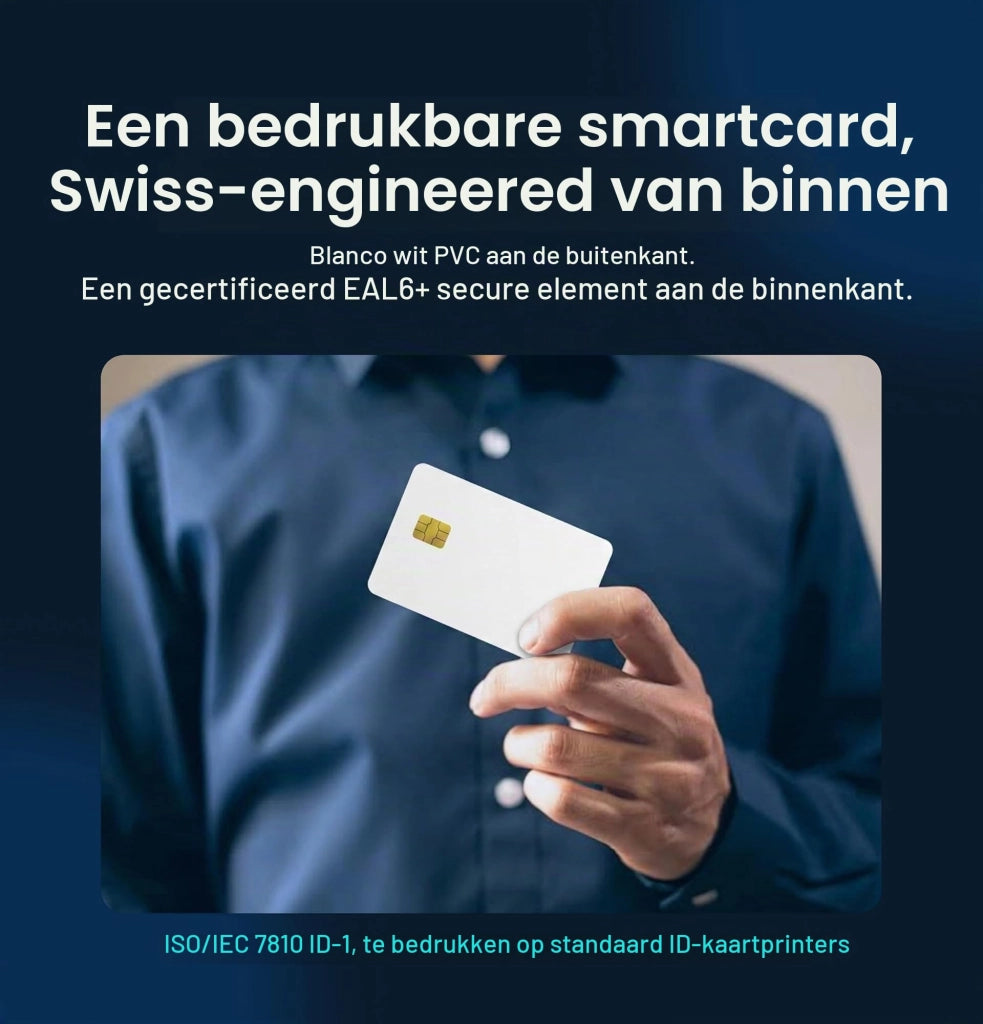 Smartcard FIDO2 + PIV + MIFARE, RSA-4096, NFC, PVC bianco