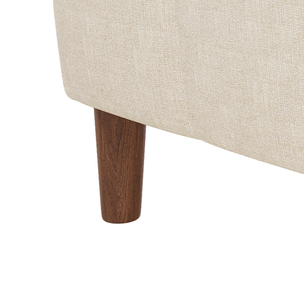 Divano angolare 3 posti beige in ciniglia con contenitore, USB e Type-C