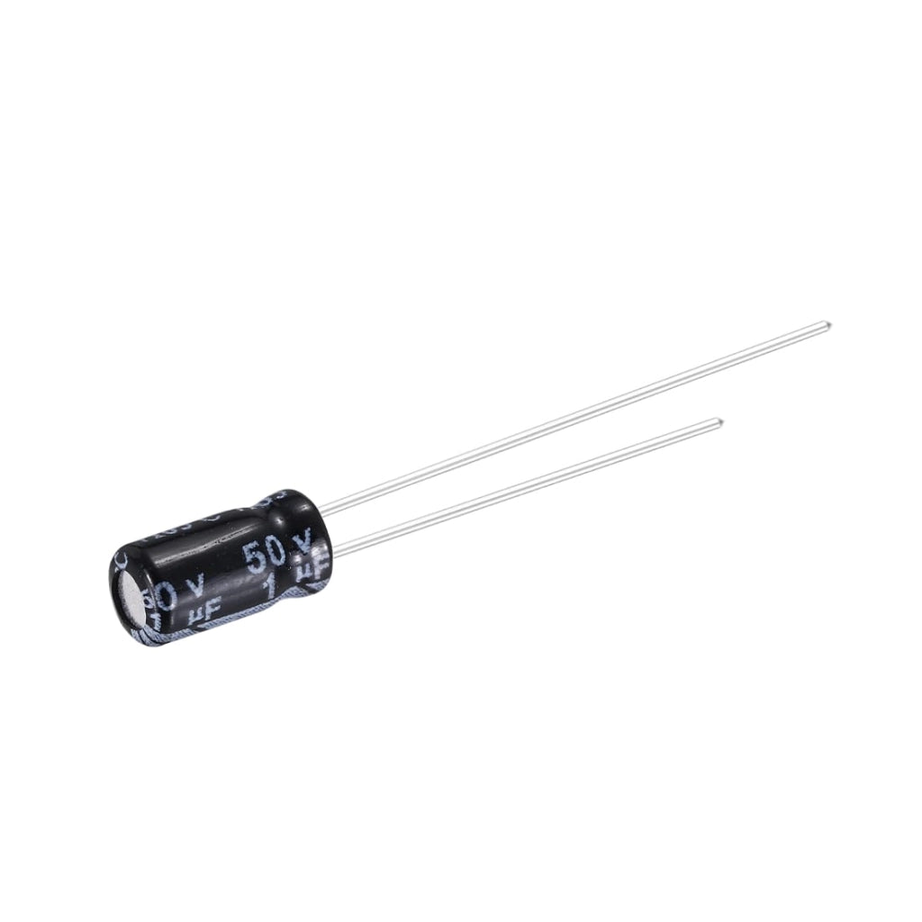 Condensatori elettrolitici in alluminio, 1uF, 50V, dimensioni 4x7mm, 50 pezzi, a montaggio radiale
