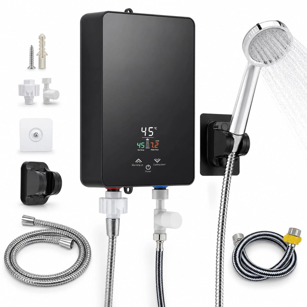 Scaldabagno istantaneo da 6000 W, mini-boiler, set doccia con display LED per la temperatura